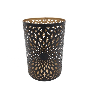 Bougeoir de conception moderne de support votif rond décoratif de fer de couleur noire pour la décoration de mariage - Product Image 3