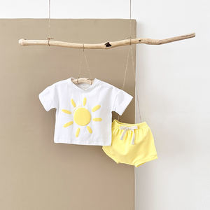 Sommer Neugeborene Baby kleidung Baby Sun Print Kurzarm T-Shirt Shorts Anzug 2 Stück 0-3 Jahre Kinder kleidung - Product Image 2