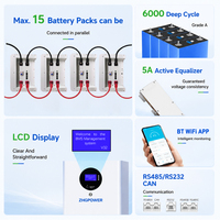 Batterie LiFePO4 16 kWh 51,2 V 48 V 314 Ah, 6000 cycles, BMS intelligent, RS485 CAN, ESS solaire hors réseau pour installateurs solaires EPC