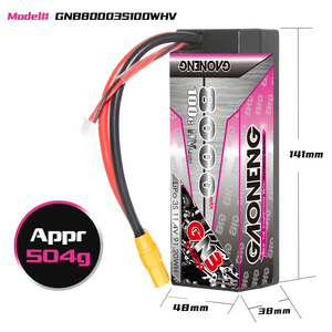 Batería LiPo GNB GAONENG 8000MAH 3S 3S2P HV 11.4V 100C RC XT90 para Coches de Carreras RC a Escala 1/8 1/10, Camiones y Buggies, con Carcasa Rígida LiHV - Product Image 2