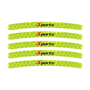 Custom logo bike tire rim safety decal reflective stickers bike helmet wheel fluorescent reflective stickers