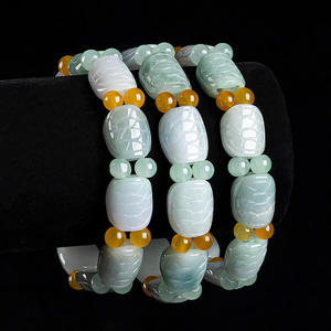 Bracelet en jadéite naturelle gravé avec un motif de tortue, le plus riche au monde, design original unisexe, style chinois SL04 - Product Image 3