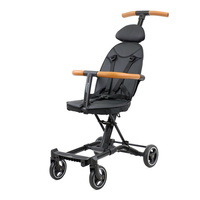 Poussette bébé Abon BS1698 convertible légère 4-en-1 en alliage d'aluminium et tissu, haute visibilité, pliable, charge maximale 15 kg