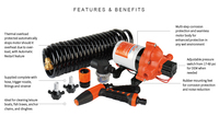 Kit de pompe de lavage haute pression SEA FLO 12V 5GPM pour caravane, camping-car, 70 PSI, lave-auto