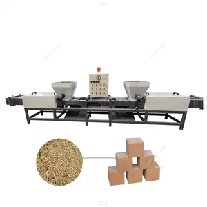 Wood waste recycling sawdust compressed wooden pallet block hot pressing equipment