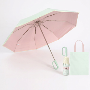 Paraguas Plegable Manual de 5 Secciones con Anillo de Sujeción, Doble Uso, Protección Solar y UV, Compacto, Color Macaron, Personalizable - Product Image 3