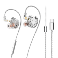 Écouteurs intra-auriculaires filaires Lafitear LF3 1DD pour la musique avec câble détachable, microphone et bouton de commande