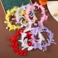 Serre-tête LED lumineux à plumes de poulet, thème forêt, accessoire capillaire pour enfants, idéal pour la nuit et les spectacles, pour le marché transfrontalier