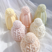 Moldes de silicona para velas de cera de soja con forma de gorro navideño de punto (gorro de Papá Noel), para decoración del hogar en Nochebuena, y molde de silicona para pasteles con forma de gorro de invierno.