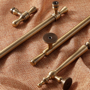 Nút cửa tủ bằng đồng thau nguyên khối cổ điển, tay nắm cửa, phụ kiện nội thất cho tủ bếp, bền và có lớp hoàn thiện cổ điển - Product Image 5