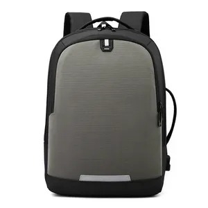 High quality waterpoof Nylon laptop backpack built in reflective stripe USB port