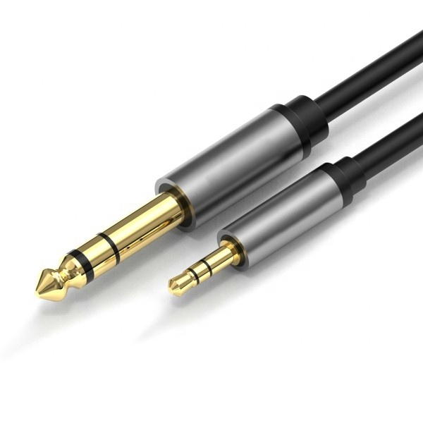 3.5mm to 6.35mm Adapter Aux Cable for Mixer Amplifier CD Player Speaker Gold Plated 3.5 Jack to 6.5 Jack Male Audio Cable