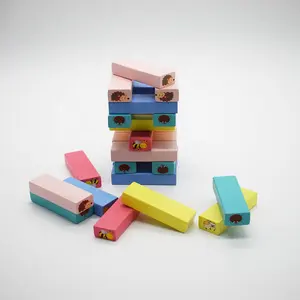 HOYE CRAFTS vendita calda blocchi giocattolo in legno impilano blocchi alti 51 pezzi blocchi impilabili per bambini