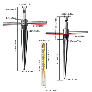 Agujero de pasador de puente en forma de T Mango <span class=keywords><strong>redondo</strong></span> de mano 3-13 5-16mm Escariador cónico 6 Broca de chaflán estriado Broca de escariado - Product Image 6