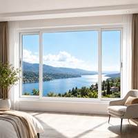 Ventanas Corredizas de PVC con Diseño Norteamericano de Última Generación, Ventanas Corredizas de Vidrio de Plástico UPVC, Tamaño Personalizado al por Mayor
