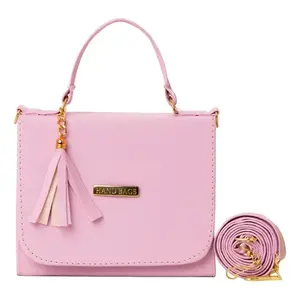 Bolso Bandolera Leia Lila de Fana Fashions, Color Rosa, Nailon Impermeable, Cierre de Cremallera, Decoración con Borlas, Correa Única, Bolso de Hombro para Mujer - Product Image 4