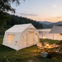 Carpa Familiar Fácil de Instalar para el Desierto, Carpa Exterior de Lona Oxford, Resistente al Viento y Espaciosa para Glamping Familiar