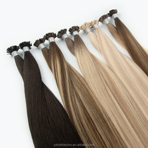 ราคาโรงงานปี 2026 ผมแท้แบบ Double Drawn  ใส่สบาย  ต่อผมแบบ Flat Tip สำหรับร้านเสริมสวย  ขนาดข้อต่อเล็ก - Product Image 1