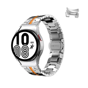 Jam tangan pintar besi tahan karat pria kualitas tinggi terbaru 2024 tali jam tanpa celah untuk Samsung Galaxy watch6 band