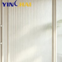 YINGHAI Custom White Stainless Steel Fluted Glass Partition Screen Freestanding Decorative Room Divider for Bedroom Library