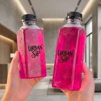 Bouteilles de jus en plastique à base stable, contenants transparents en PET vides pour boissons avec bouchons inviolables pour smoothies, lait, eau 1L 500ml