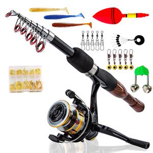 <span class=keywords><strong>Canne</strong></span> à pêche Moulinet Combos appâts ensemble de matériel Leurre <span class=keywords><strong>canne</strong></span> Spinning Reel <span class=keywords><strong>Mer</strong></span> tige En Fiber De Carbone Télescopique <span class=keywords><strong>Kit</strong></span> De Pêche - Product Image 2