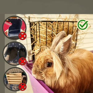 JH-Mech حامل القش المعدني تقليل الفوضى الحفاظ على الحيوانات الأليفة مريحة تغذية القش المعدنية للأرنب خنزير غينيا - Product Image 4