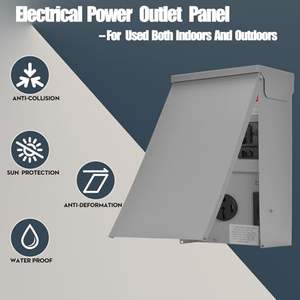 Panneau de prise RV temporaire résistant aux intempéries 50 ampères disjoncteur IP65 GFCI sortie extérieure 5m câble camping-car <span class=keywords><strong>voiture</strong></span> générateur de voyage 125/250V - Product Image 4