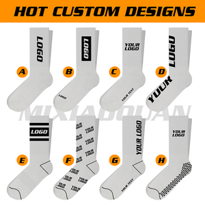 FREE DESIGN White Black Cotton Sports Custom Logo Design Socks Unisex Women Men Custom Sport Sock