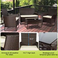 Günstige 4 Stück Rattan Wicker Gartenmöbel Verkauf Garten Set Rattan Sofa Patio Outdoor Rattan Möbel