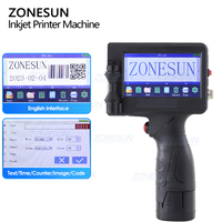 Impresora de Inyección de Tinta Inteligente Portátil con Pantalla Táctil ZONESUN, USB, QR, 360 Grados, para Codificación de Cartón, Goma, Metal y Fechas de Caducidad