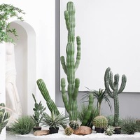 Cactus artificiel de grande taille en pot – Plante verte d'intérieur pour décoration de fenêtre et aménagement paysager