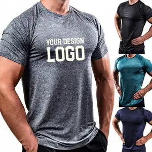 근육 체육관 셔츠 맞춤형 로고 폴리에스터 티셔츠 승화 반팔 신축성 피트니스 의류 남성용 맞춤 티셔츠