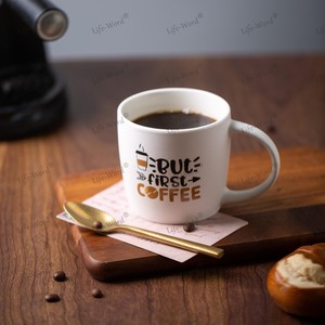 Commercio all'ingrosso moderno personalizzato semplice lettera inglese eco-friendly stile americano lavastoviglie a microonde sicuro cibo in porcellana caffè - Product Image 5