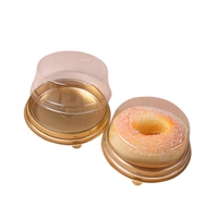 Vente en gros 4 pouces rond Boîte d'emballage pour gâteau au fromage Boîte à gâteau Blister Jetable Boulangerie Pâtisserie Boîte à beignets Plastique Transparent Alimentaire PET en vrac