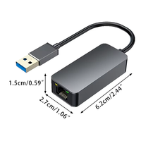 Adaptador de Red USB 3.0 a RJ45 2.5G, Conversor de Red Cableada de 2500Mbps, Hub de Red LAN para Win7/8/10 MAC, Adaptador para PC y Laptop