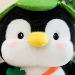 Peluche Pingouin Feuille de Lotus en Gros, Super Douce, avec Sac à Dos Carotte, Cadeau Compagnon pour Enfants, <span class=keywords><strong>D</strong></span>écoration Maison - Product Image 6