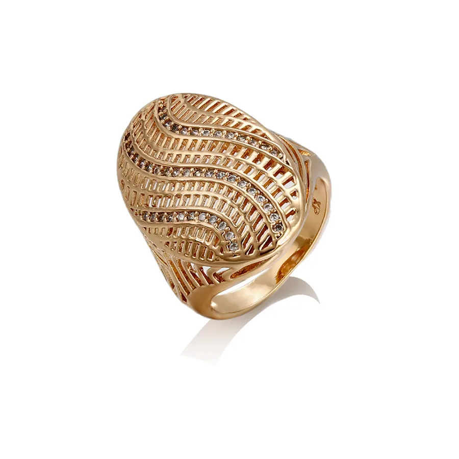 14391 Luxus schmuck eleganter Diamant Zirkon Ring, neueste 18 Karat Gold Farbe Ring Designs für Mädchen