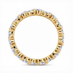 Bague de promesse en or 10KT 14KT 18KT et argent sterling 925 avec diamants de laboratoire taille ronde et taille marquise, couleur VVS VS EF, pour femme - Product Image 4