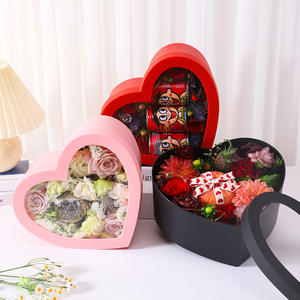 Valentinstag Herz Set <span class=keywords><strong>2</strong></span> Transparente Fenster Blume Geschenk <span class=keywords><strong>box</strong></span> mit Stamp ing Love Rose Fruit Bouquet Verpackungs <span class=keywords><strong>box</strong></span> - Product Image 5