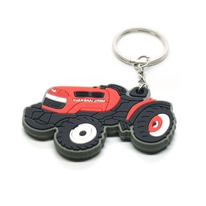 PVC Keychain Custom 2D 3D Cartoon Engineering Truck Keyring Rubber Silica Gel Soft <b>Key</b> <b>Chain</b> - Product Image 1