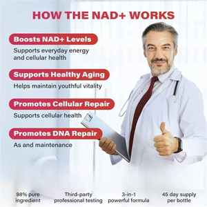 NAD + 1000mg Nicotinamida Dietary Drink Resveratrol PQQ para Adultos Aumenta a Energia Suporta Antioxidante Saúde Suplemento de Saúde - Product Image 2