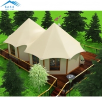 Tente de luxe 4 saisons en toile PVDF pour hôtel-resort, imperméable, pour glamping et safari, avec lodge en tente