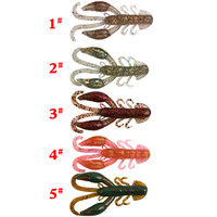 Lot de 5 leurres souples artificiels en caoutchouc, crevettes flottantes 5cm/2g pour la pêche en mer et les requins - sans hameçons