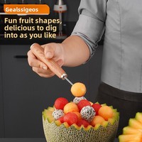 Handmatige 304 roestvrijstalen multifunctionele fruitschaaf, watermeloenballetjesvormer en fruitschepset