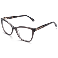 Elan Optical YB8506 Nouvelle Arrivée Monture de Lunettes Classique Oeil de Chat pour Femme, Monture Complète en Acétate avec Métal, Livraison Rapide