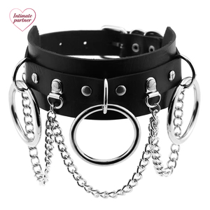 Gargantilla de Cuero Negra para Mujer, Collar Gótico Punk <span class=keywords><strong>con</strong></span> Cadena, Estilo Harajuku, Gargantilla Vegana Sexy, Joyería Gótica para Chicas - Product Image 1