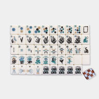 Mahjong américain moderne de luxe sur le thème de l'océan, 160 tuiles en acrylique, écologique, pliable, résistant à l'eau, jeu de table portable pour