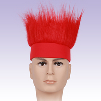 Vente en gros de bandeau poilu amusant perruque de cheveux fous et flous accessoires de déguisement d'esprit d'équipe scolaire t pour les fêtes de fans de sport Halloween
