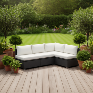 Set Divano da Esterno Homeera 154x218x66cm, Mobili da Giardino in Rattan Resistenti alle Intemperie, Design Contemporaneo, 4 Posti - Product Image 2